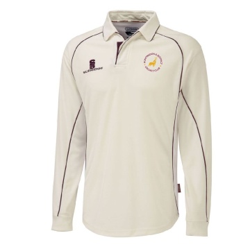 Huntingdon & District CC - Premier Long Sleeve Maroon Trim Shirt